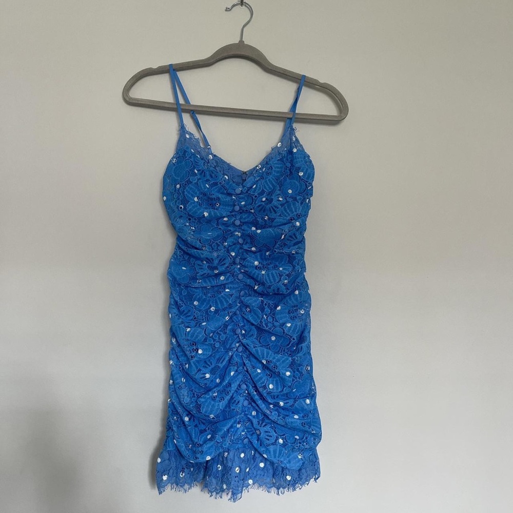 For Love and Lemons Blue and White Mini Dress